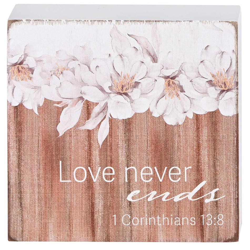 Tabletop Plaque Love Never Ends 3x3 by Dicksons, product view 2