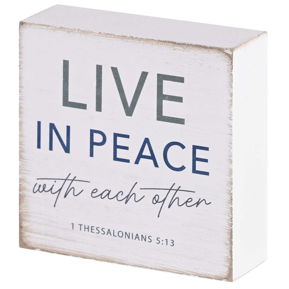 Tabletop Plaque Live In Peace Text by Dicksons