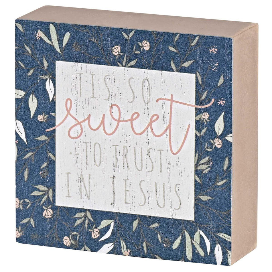 Inspirational Christian Block Sign Tabletop Plaque 3 x 3 Inch MDF Sweet by Dicksons