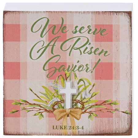 Tabletop Plaque We Serve A Risen Savior by Dicksons, product view 2