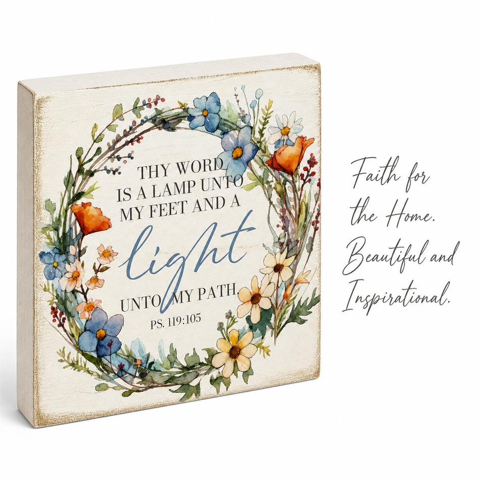Tabletop Plaque Thy Word Is A Lamp 3x3 by Dicksons, product view 2