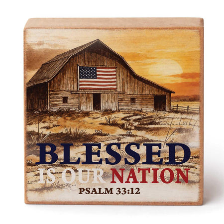 Tabletop Plaque Blessed Is Our 3x3 by Dicksons