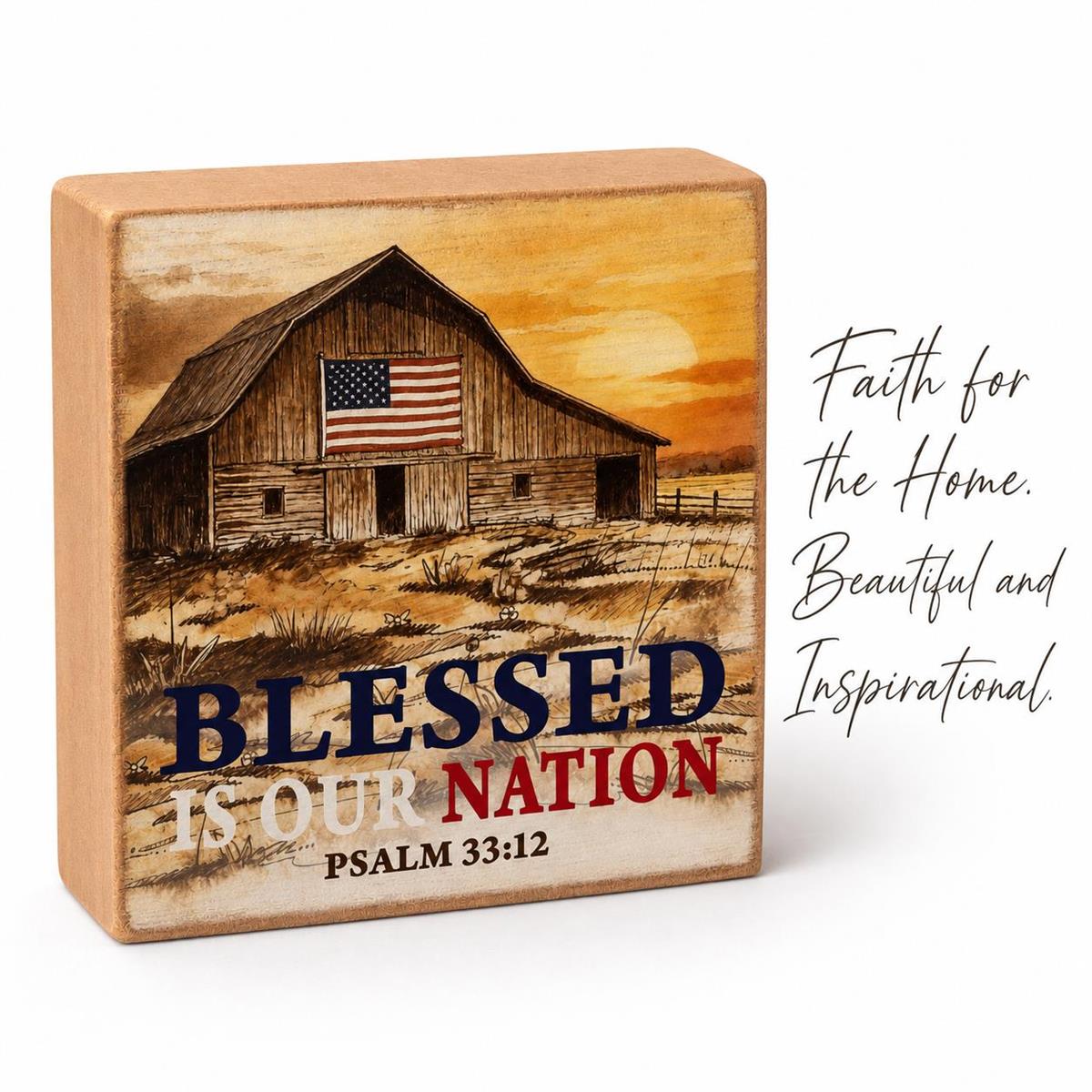 Tabletop Plaque Blessed Is Our 3x3 by Dicksons, product view 2