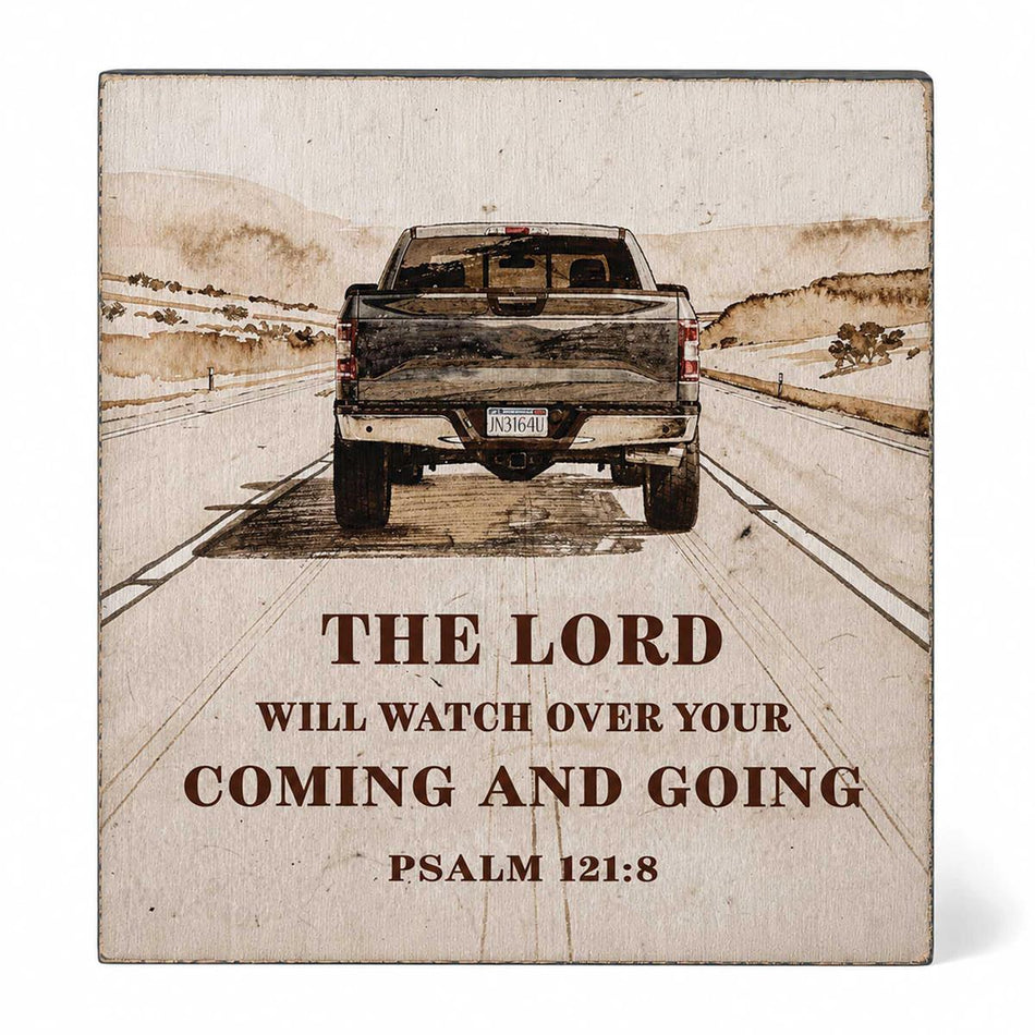 Tabletop Plaque Truck The Lord Will 3x3 by Dicksons