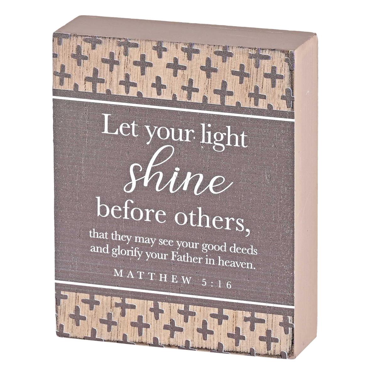 Shine Before Others Glorify Your Father Purple and Tan 3 x 4 Inch MDF by Dicksons