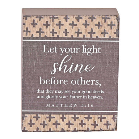 Shine Before Others Glorify Your Father Purple and Tan 3 x 4 Inch MDF by Dicksons, product view 3