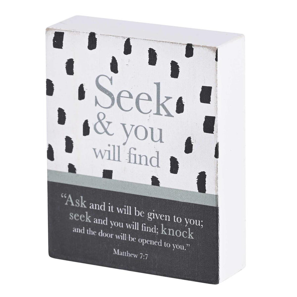 Seek And You Will Find White And Black 3 x 4 Wood Distressed Finish Decorative by Dicksons