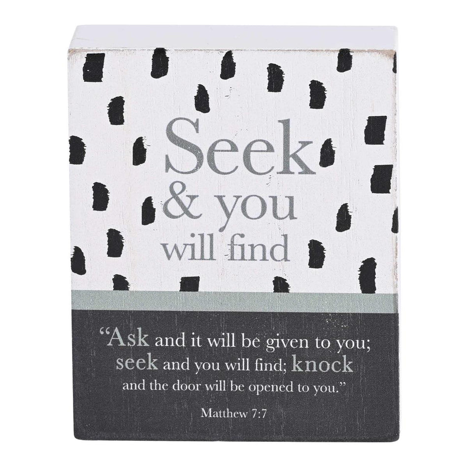 Seek And You Will Find White And Black 3 x 4 Wood Distressed Finish Decorative by Dicksons, product view 2