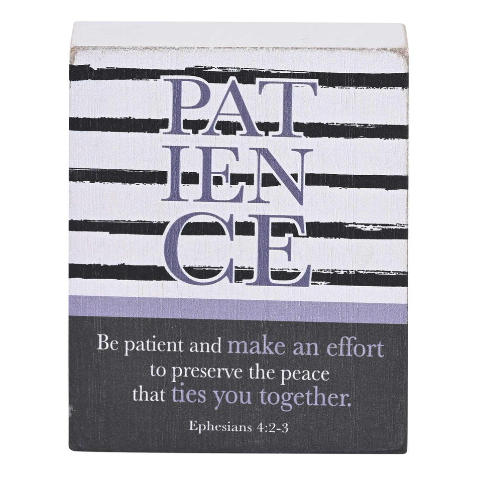 Tabletop Plaque Patience White 3x4 by Dicksons, product view 2