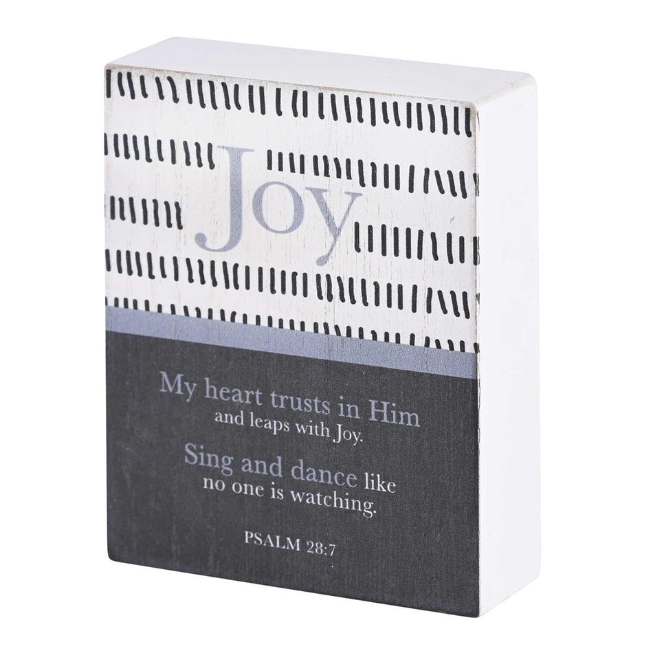 Joy My Heart Trust In Him And Leaps With Joy White, Black by Dicksons