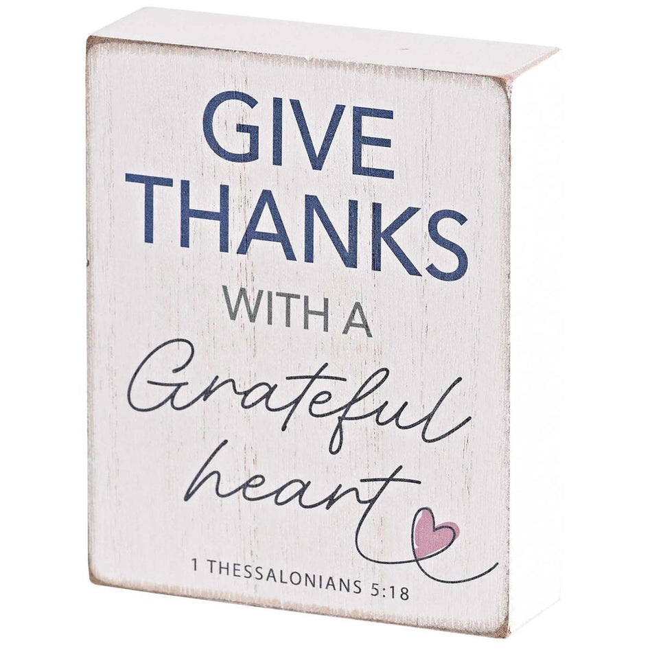 Tabletop Plaque Give Thanks White by Dicksons