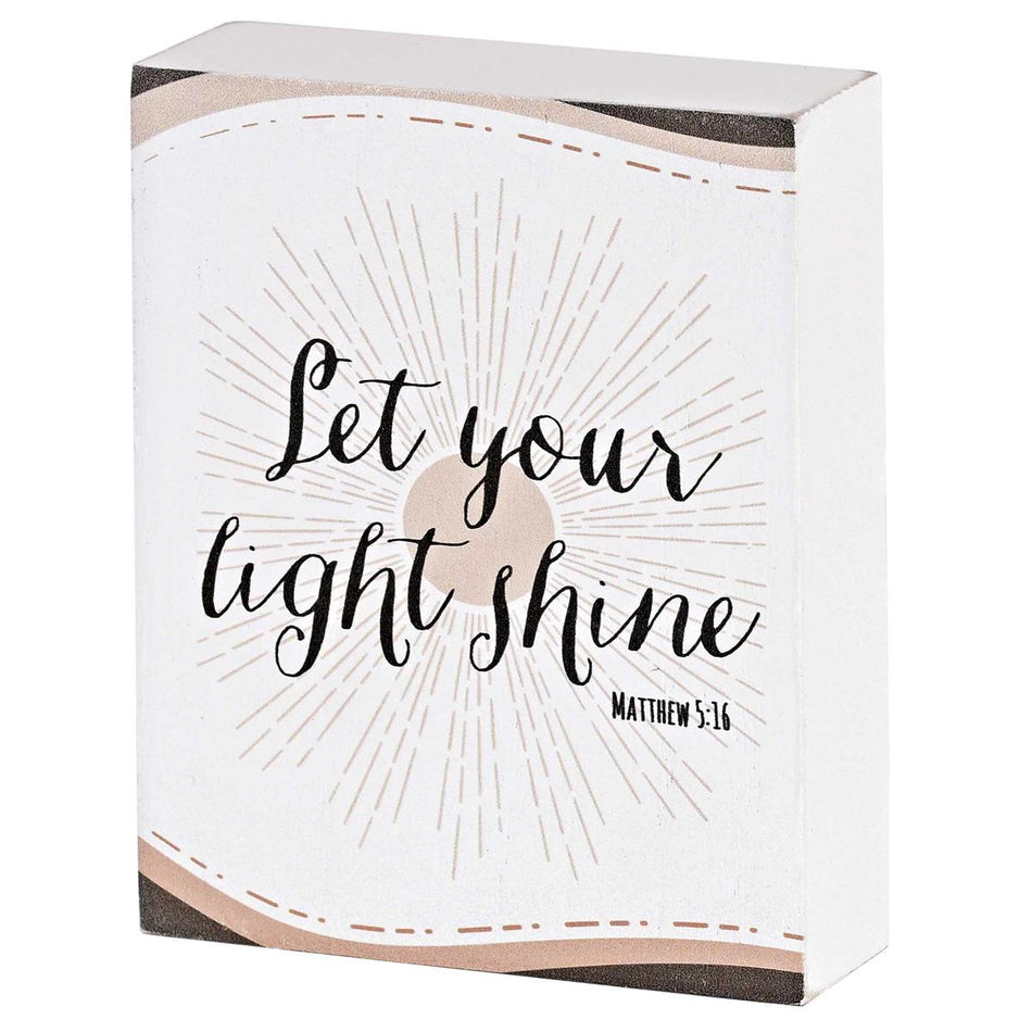 Inspirational Christian Block Sign Tabletop Plaque 3 x 4 Inch MDF Let by Dicksons