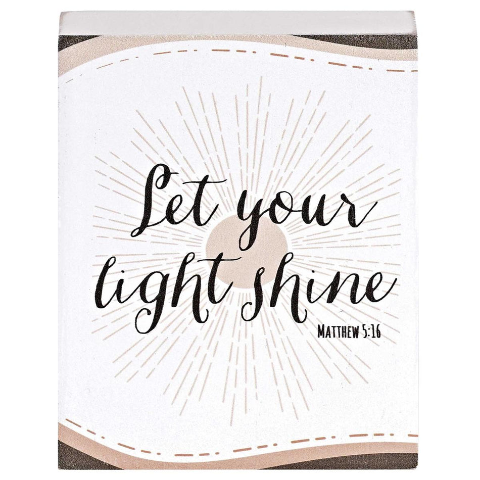Inspirational Christian Block Sign Tabletop Plaque 3 x 4 Inch MDF Let by Dicksons, product view 2
