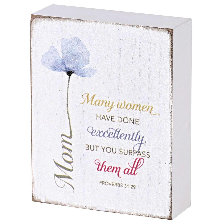 Inspirational Christian Tabletop Plaque Rustic Whitewashed Block Sign Décor by Dicksons