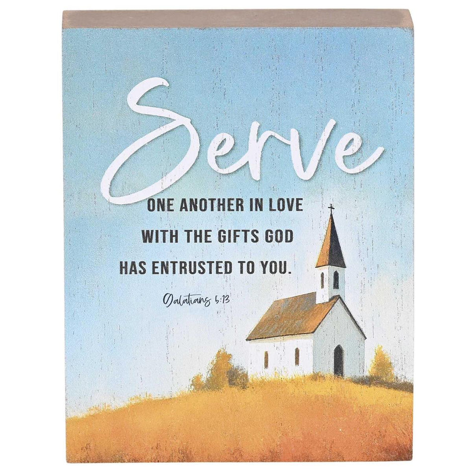 Inspirational Christian Tabletop Plaque Block Sign Décor for Home 3 x 4 Inch (TPLK34-358) by Dicksons, product view 2