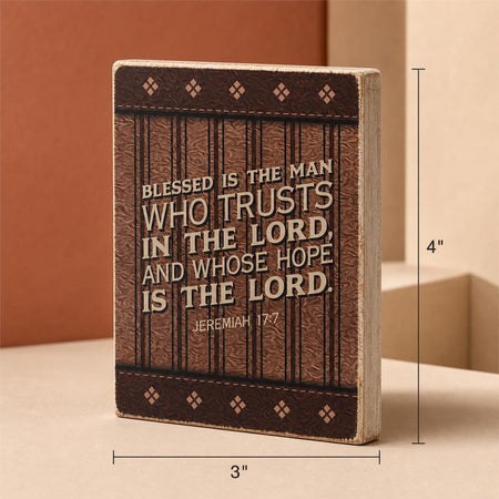 Tabletop Plaque Blessed Is The Man 3x4 by Dicksons, product view 3