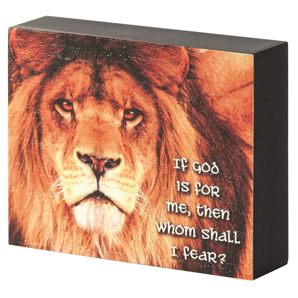 Plaque Lion If God Is For Me by Dicksons