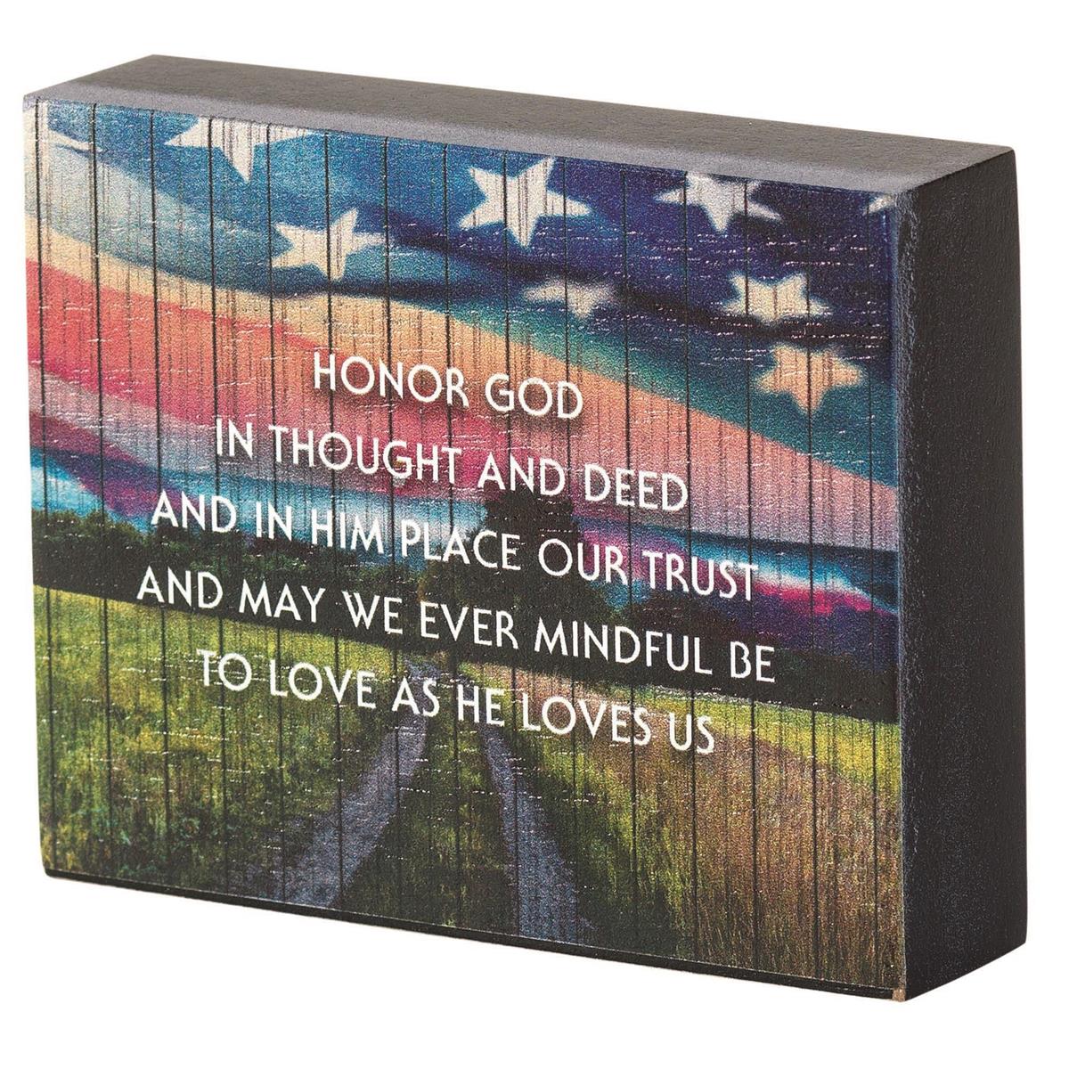 Tabletop Plaque Honor God Mdf 4X3X1 by Dicksons