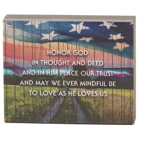 Tabletop Plaque Honor God Mdf 4X3X1 by Dicksons, product view 3