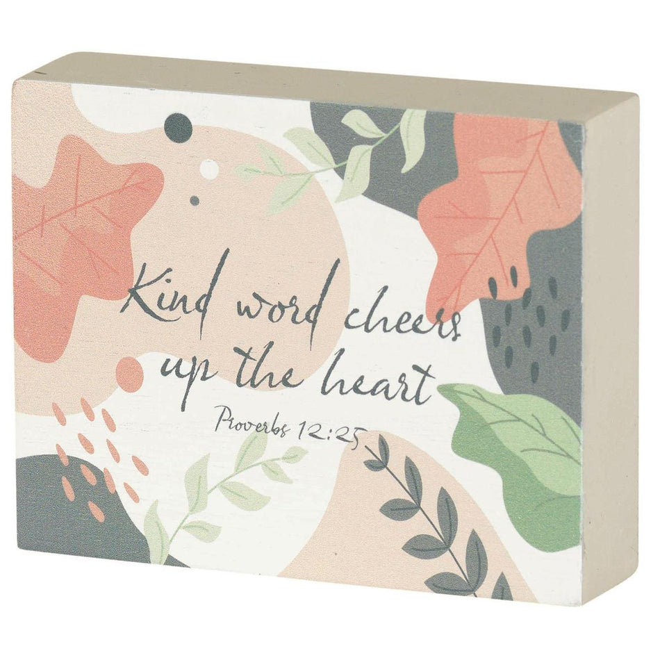 Tabletop Plaque Kind Word Cheers Gray by Dicksons
