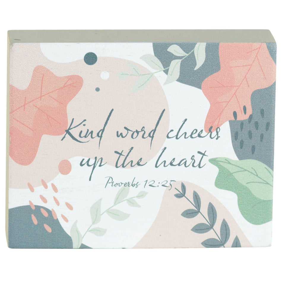 Tabletop Plaque Kind Word Cheers Gray by Dicksons, product view 2