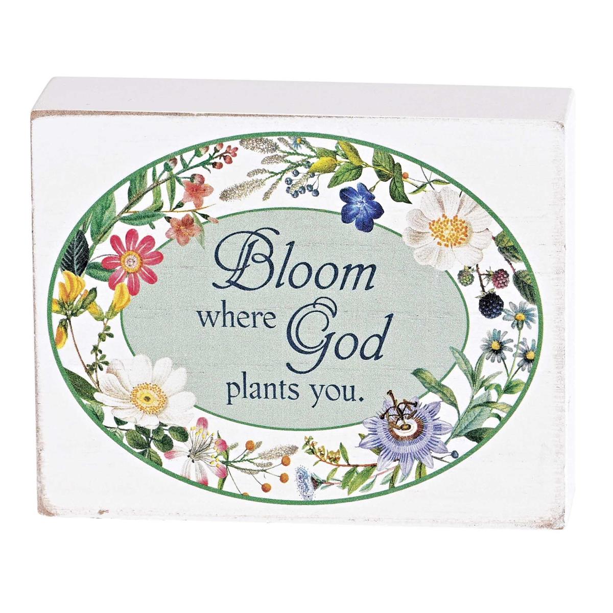 Tabletop Plaque Bloom Where God 4x3 by Dicksons, product view 3
