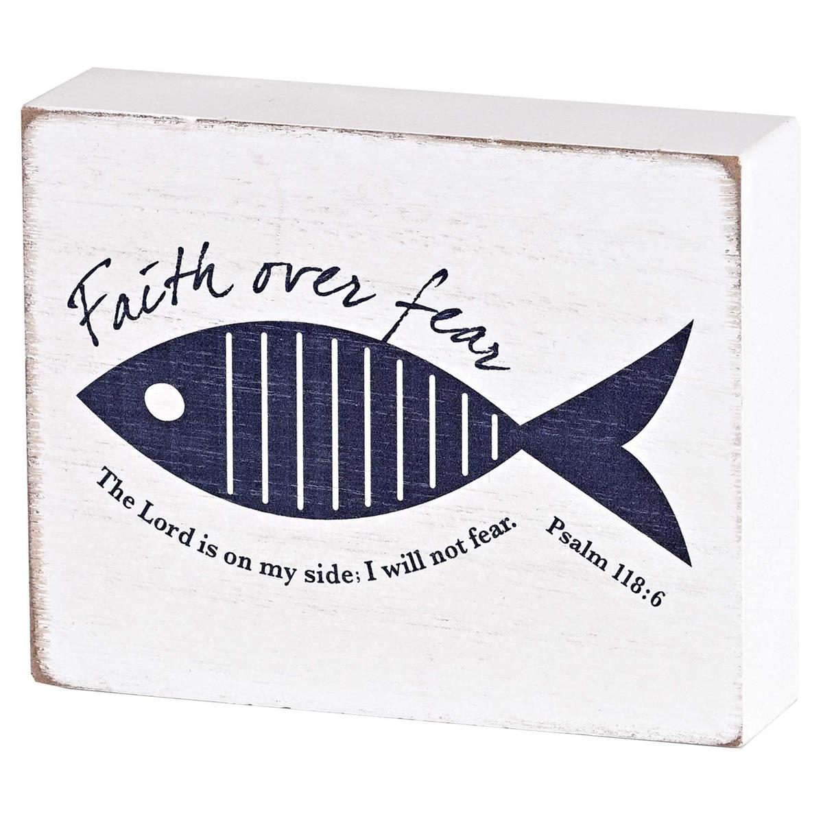 Tabletop Plaque Faith Over Fear Fish by Dicksons