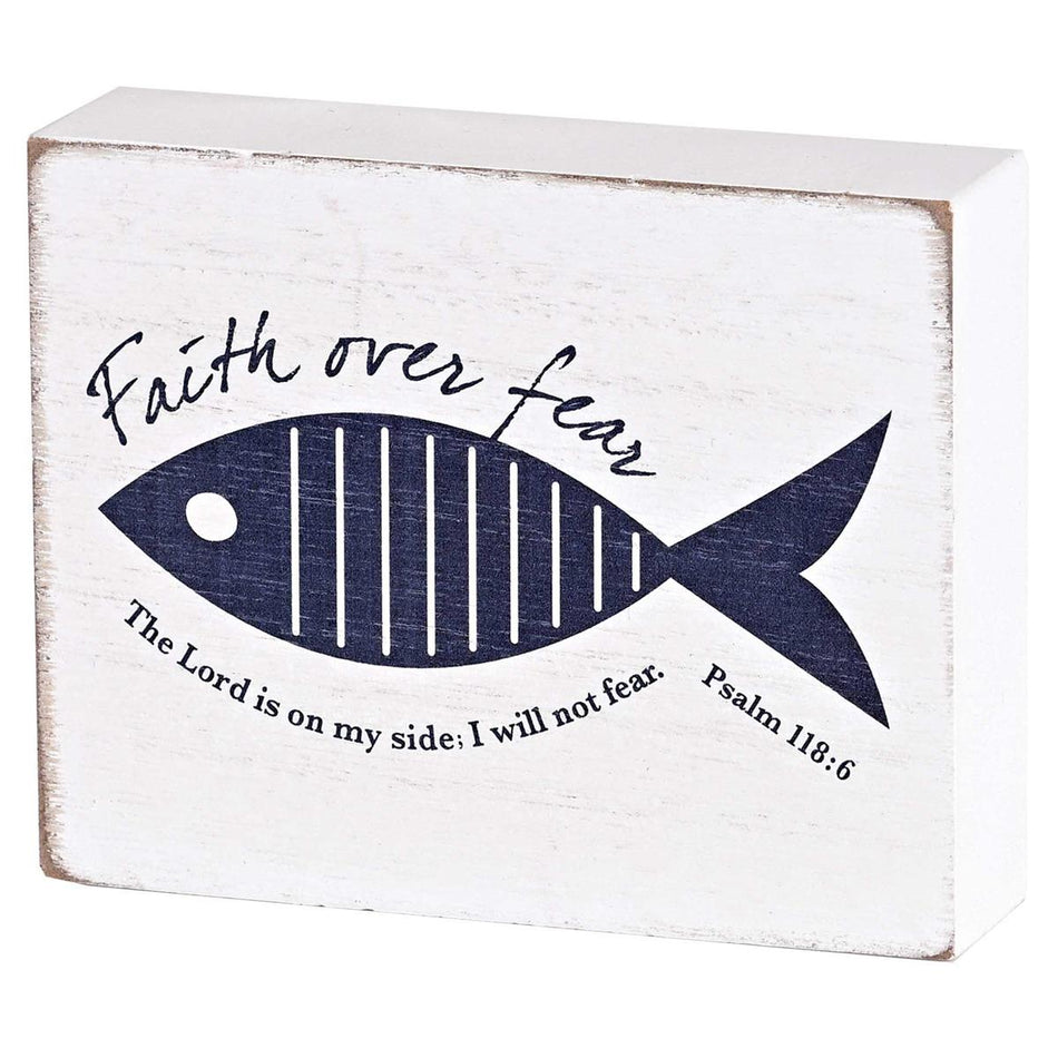 Tabletop Plaque Faith Over Fear Fish by Dicksons