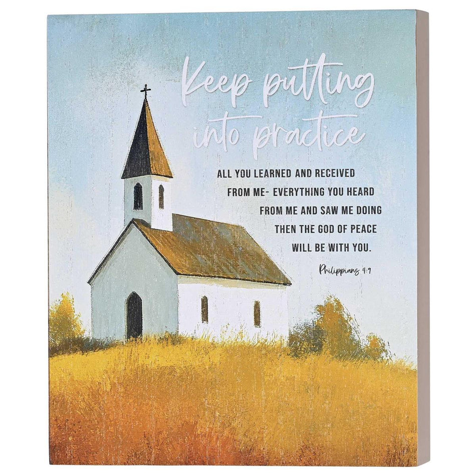 Inspirational Christian Tabletop Plaque Block Sign Décor for Home 8 x 10 Inch by Dicksons, product view 2