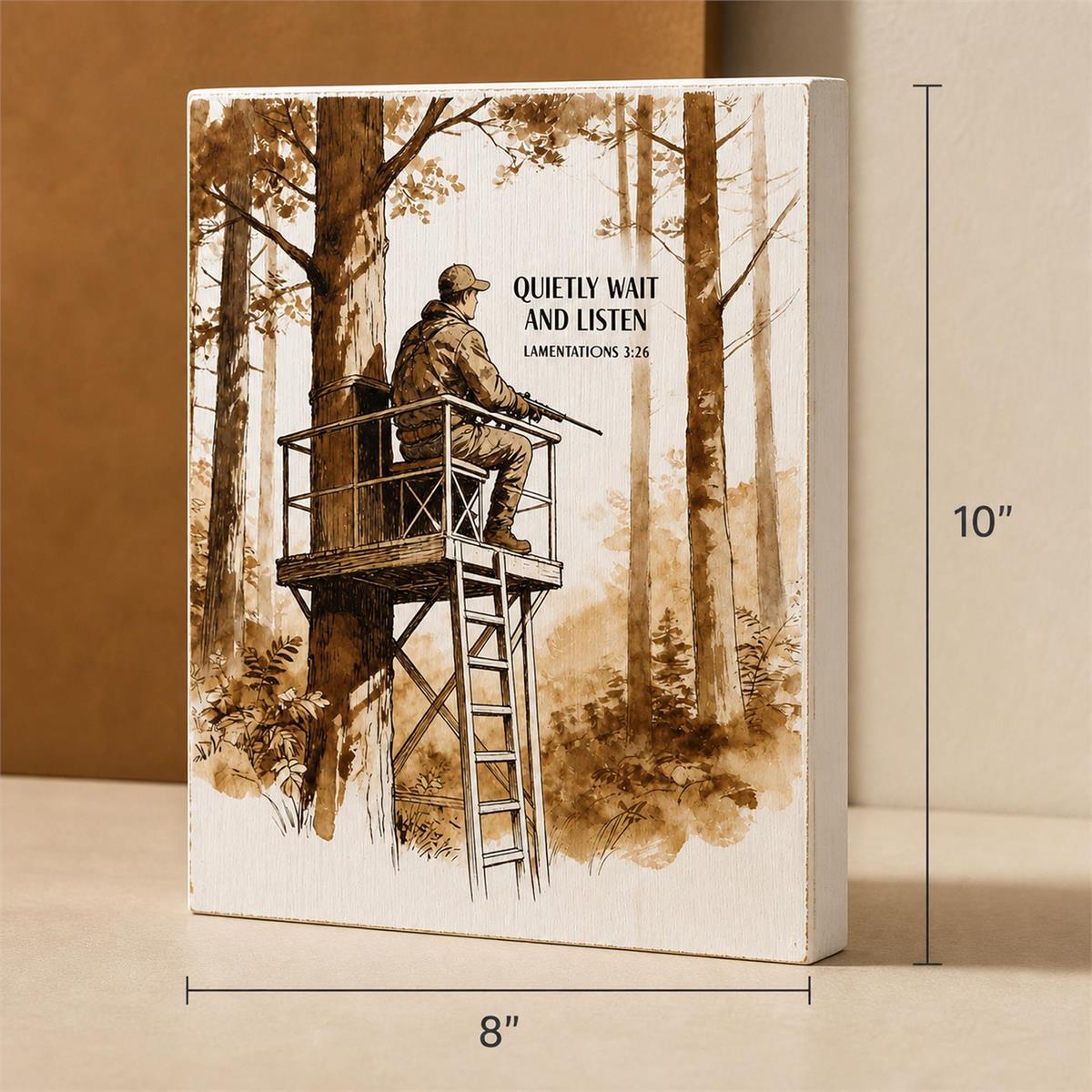 Tabletop Plaque Hunter Quietly Wait by Dicksons, product view 3