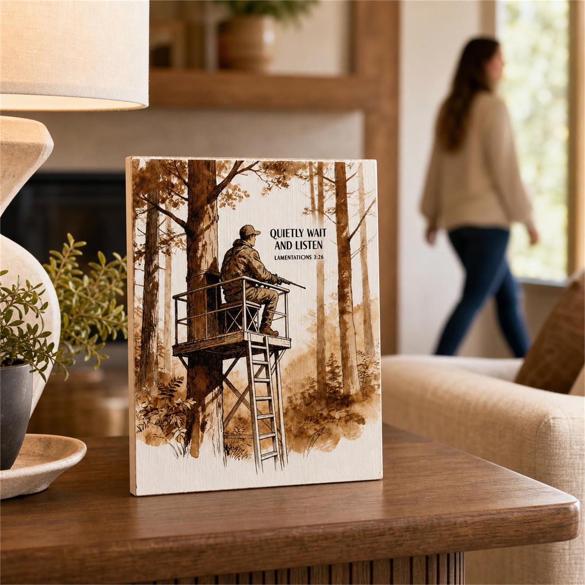 Tabletop Plaque Hunter Quietly Wait by Dicksons, product view 6