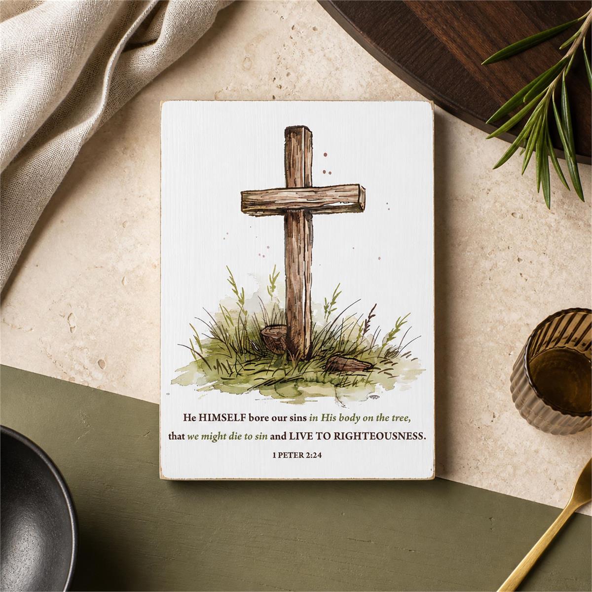 Tabletop Plaque He Himself Bore Our Sins by Dicksons, product view 5