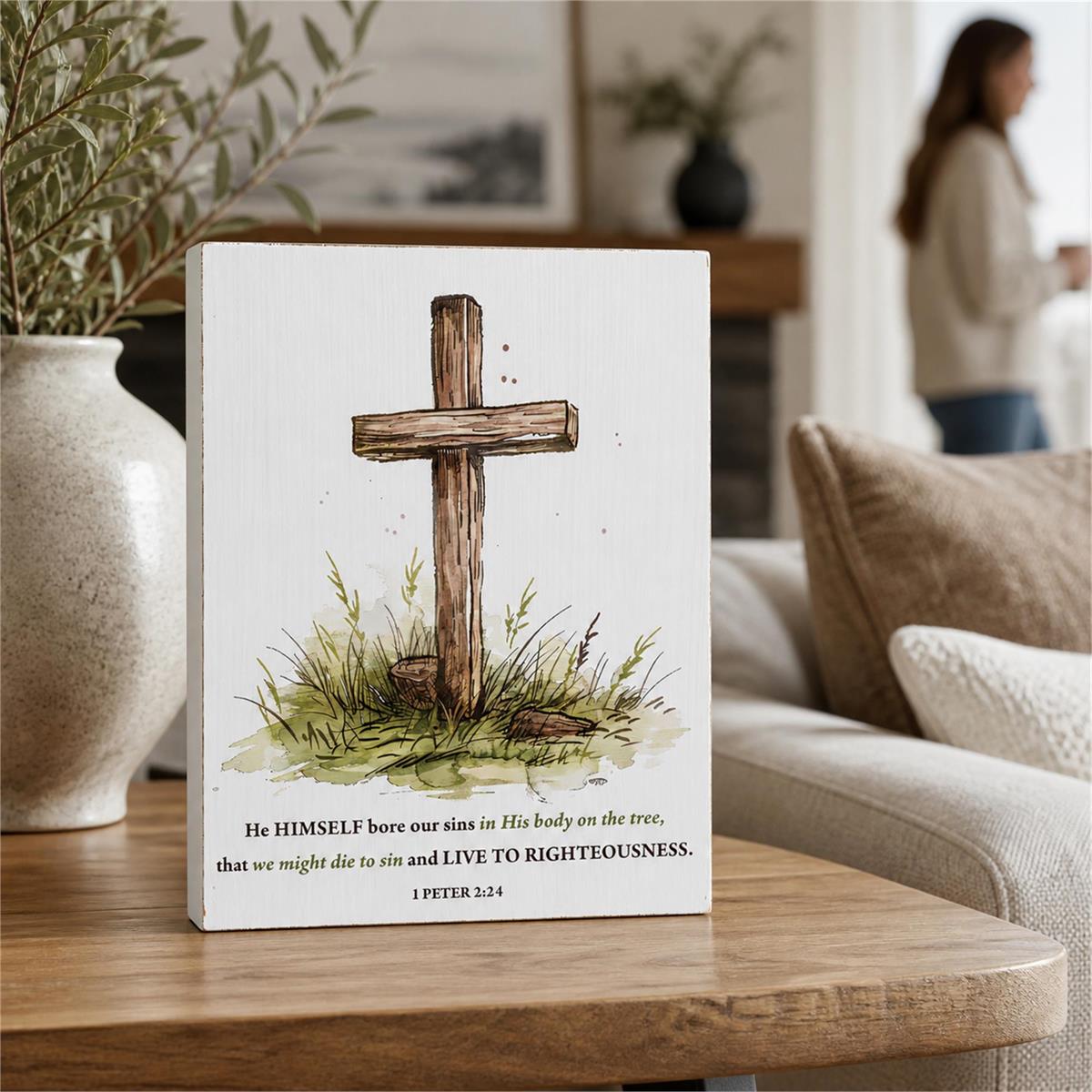 Tabletop Plaque He Himself Bore Our Sins by Dicksons, product view 6