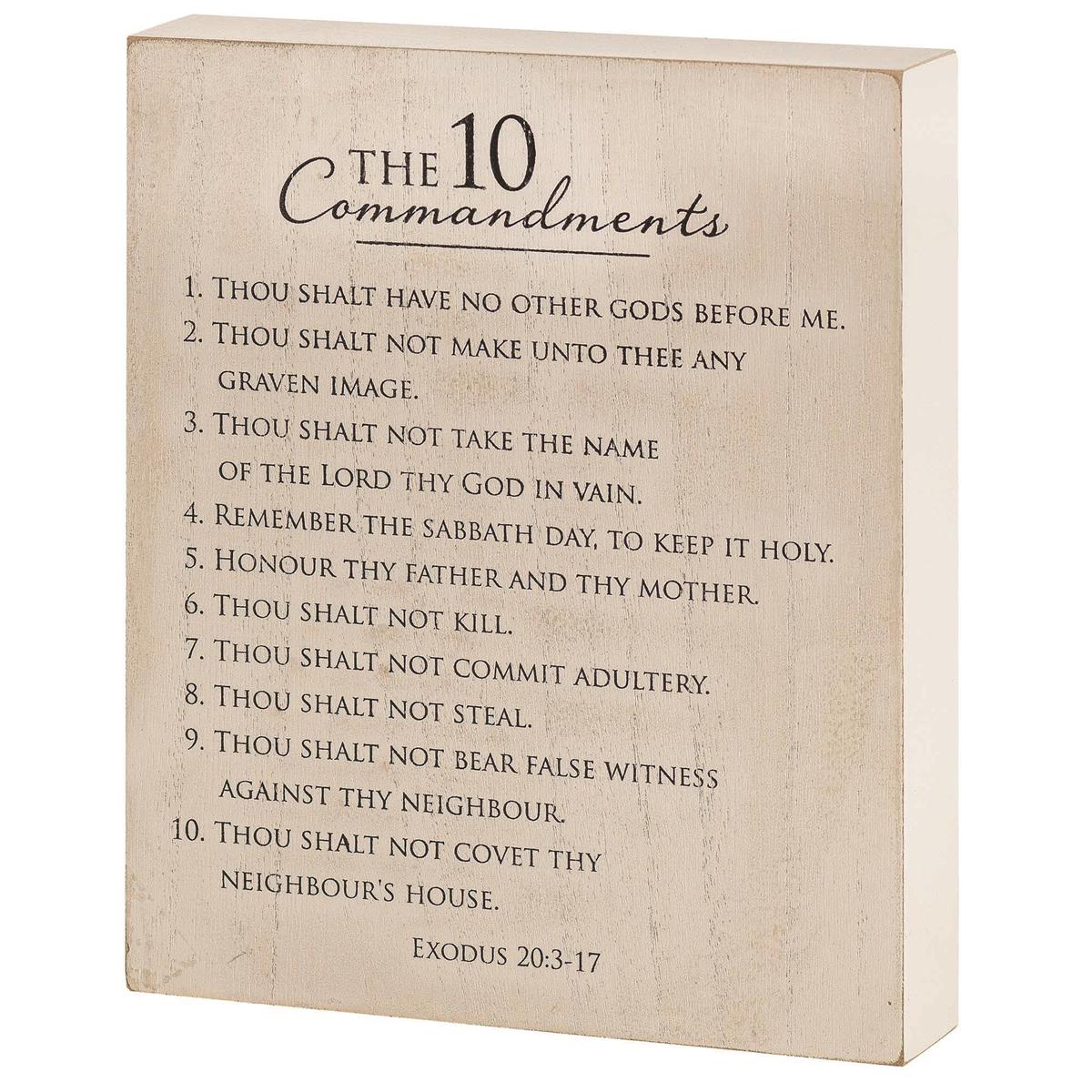 10 Commandments Weathered Gray Wash 9.5 x 8 MDF Decorative Wall and Tabletop by Dicksons