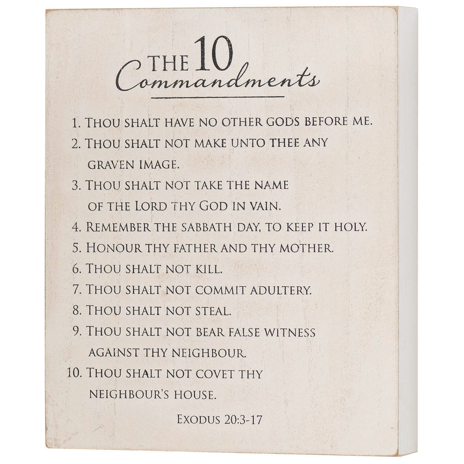 10 Commandments Weathered Gray Wash 9.5 x 8 MDF Decorative Wall and Tabletop by Dicksons, product view 2
