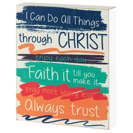 Can Do All Things Through Christ Colorful 8 x 10 MDF Wall Tabletop Sign Plaque by Dicksons