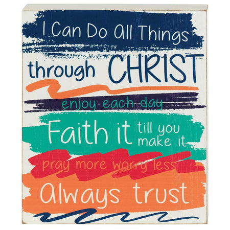 Can Do All Things Through Christ Colorful 8 x 10 MDF Wall Tabletop Sign Plaque by Dicksons, product view 2