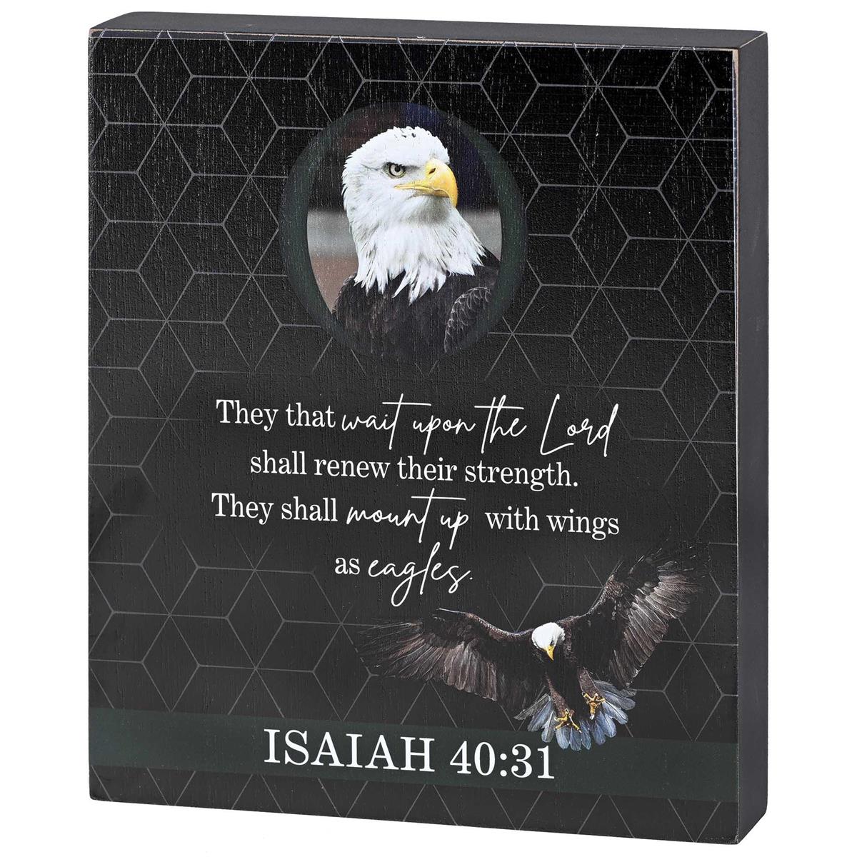 Shall Renew Their Strength Eagle Black and Grey 10 x 8 Inch MDF Decorative by Dicksons