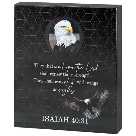Shall Renew Their Strength Eagle Black and Grey 10 x 8 Inch MDF Decorative by Dicksons