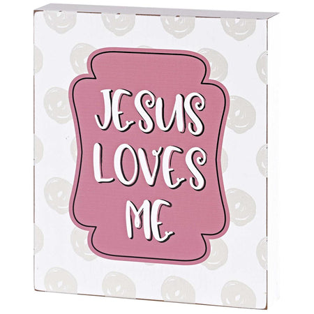 Tabletop Plaque Jesus Loves Me 8x10 by Dicksons