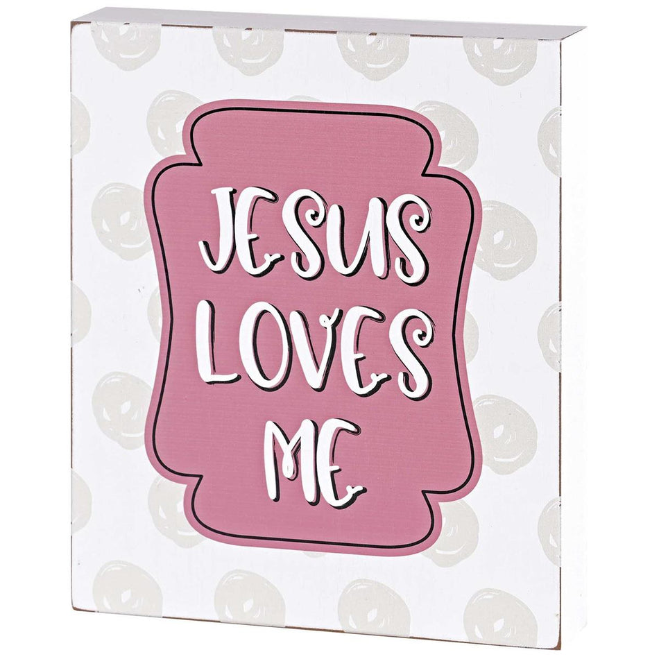 Tabletop Plaque Jesus Loves Me 8x10 by Dicksons