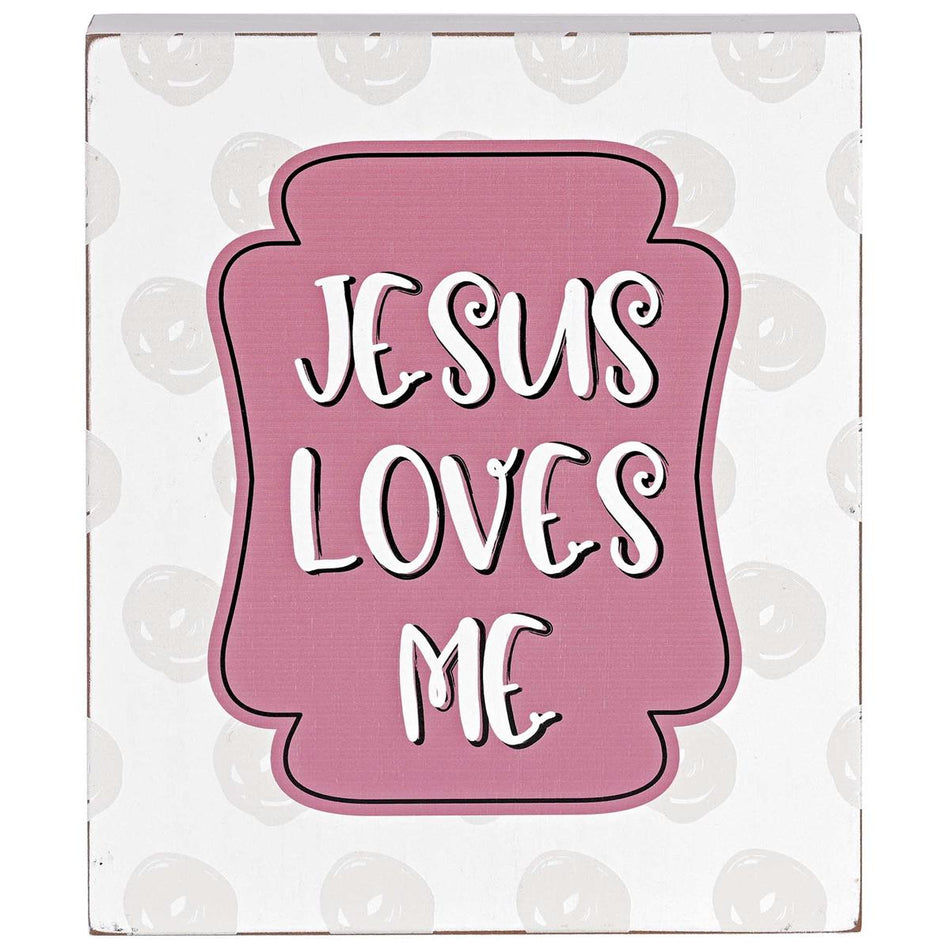 Tabletop Plaque Jesus Loves Me 8x10 by Dicksons, product view 2