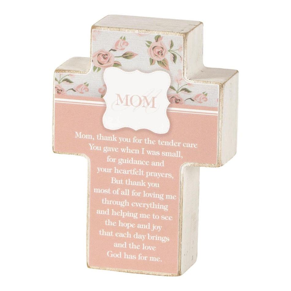 Tabletop Cross Plk Mom Thank You MDF 4"H by Dicksons