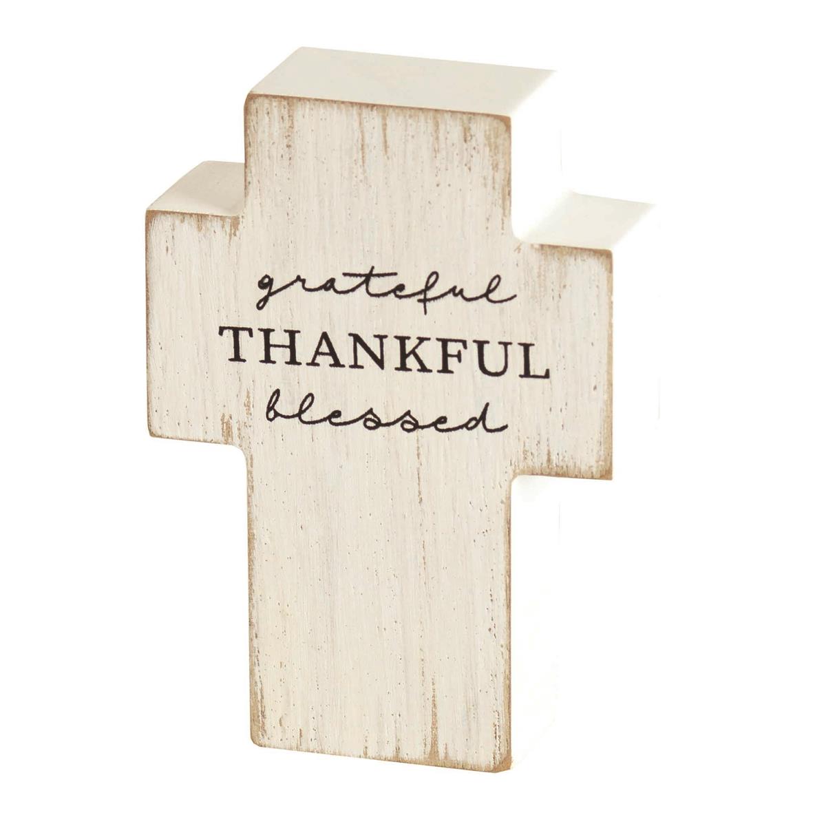 Grateful Thankful Blessed Tabletop Cross by Dicksons