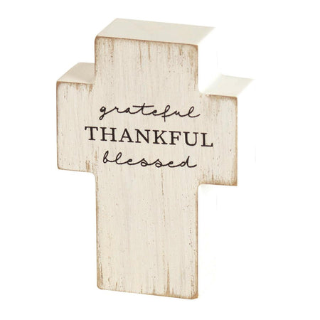 Grateful Thankful Blessed Tabletop Cross by Dicksons