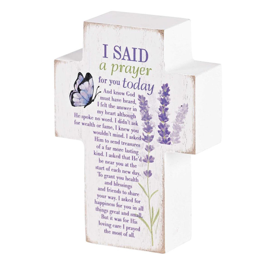 I Said A Prayer For You Today, Purple/White 3.88 x 2.75 Inch MDF Wood Tabletop by Dicksons
