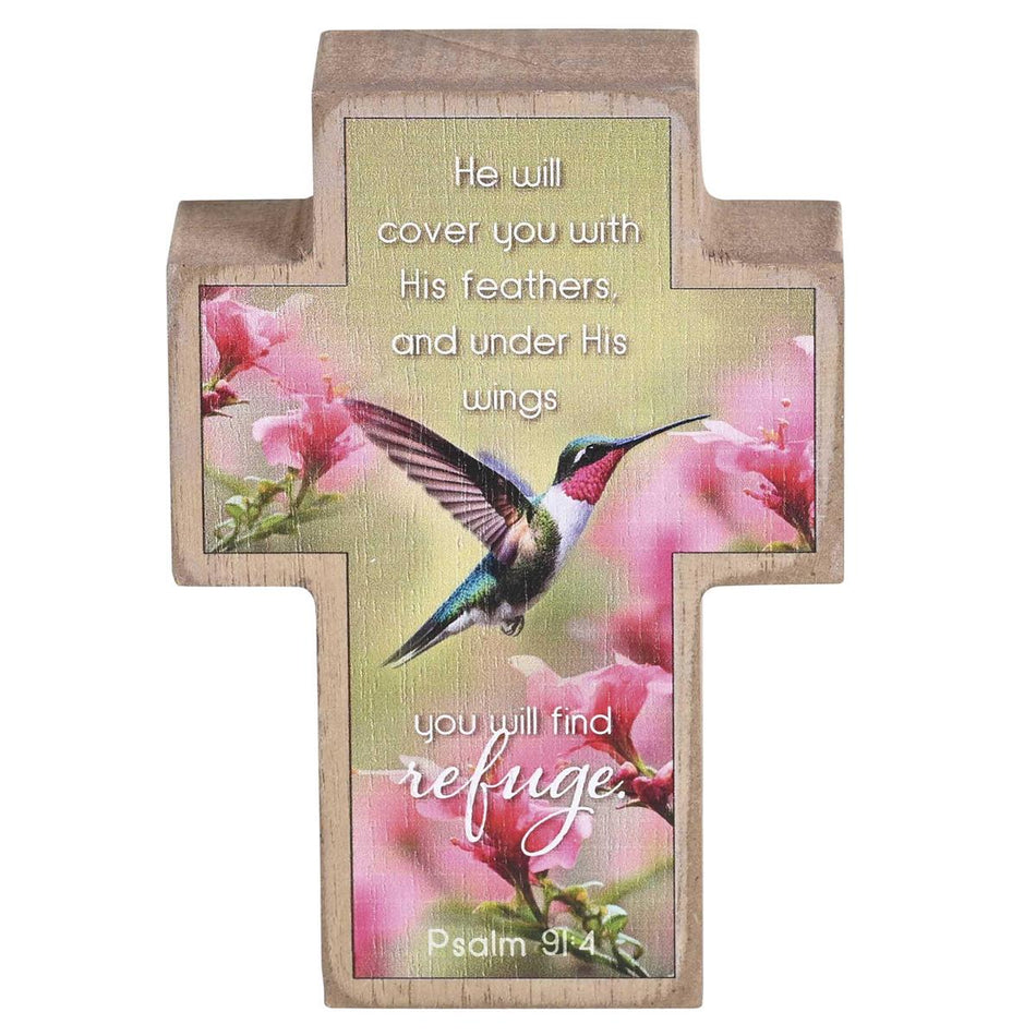 Hummingbird - He Will Cover You With His Feathers - Psalm 91:4-4 x 2.75 Inch by Dicksons, product view 2