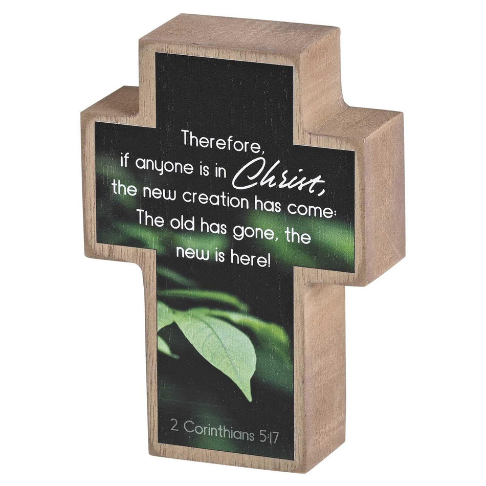 Christ The New Creation - 2 Corinthians 5:17-4 x 2.75 Inch Brown/Green MDF Wood by Dicksons