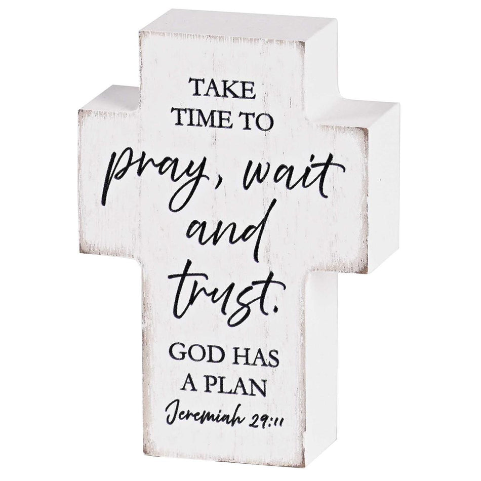 Tabletop Cross Take Time To Pray 3x4 by Dicksons