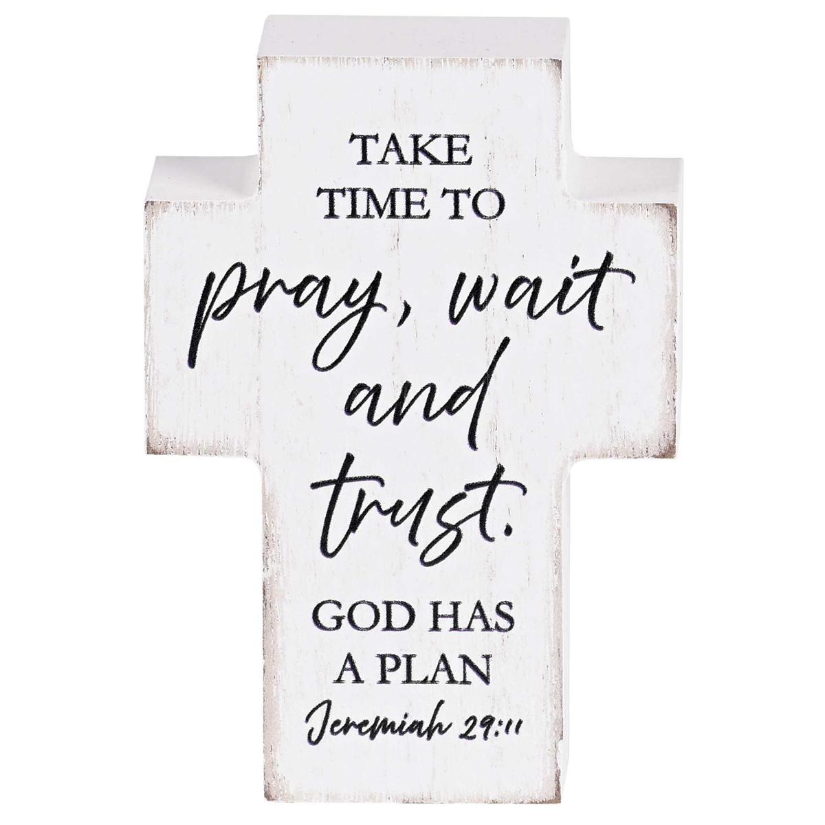 Tabletop Cross Take Time To Pray 3x4 by Dicksons, product view 2